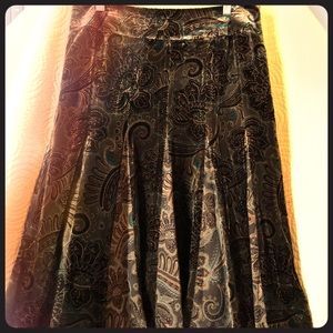 Velvet and silk skirt